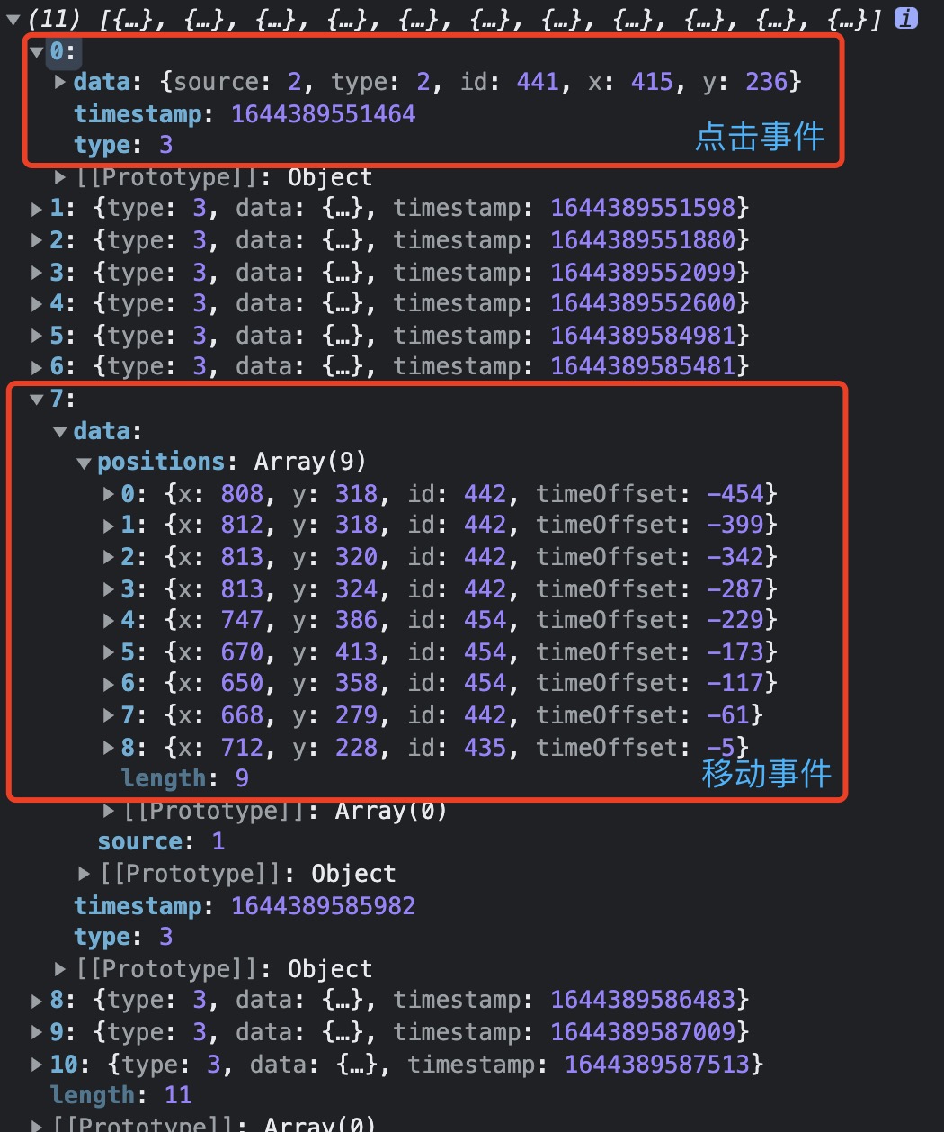 rrweb 记录的数据