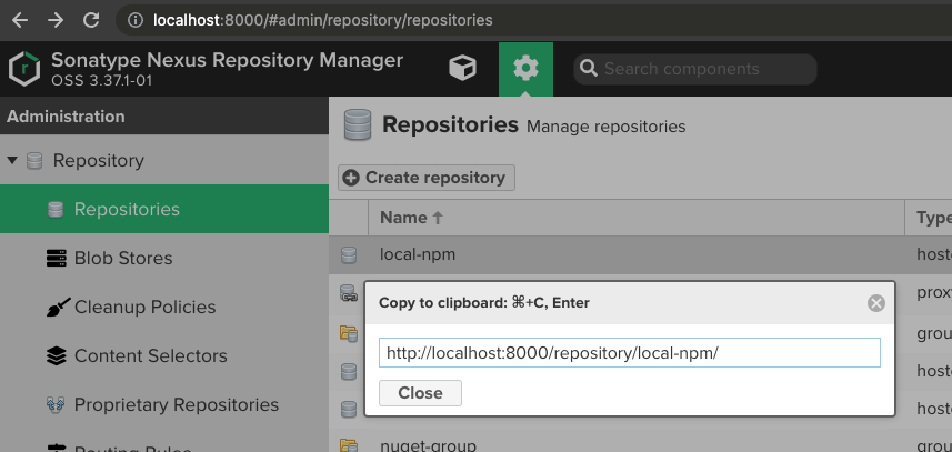npm config set registry